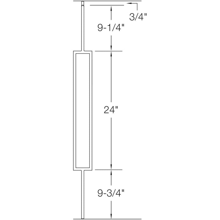 T81 | Iron Baluster | Large Rectangle | 1/2" x 44"