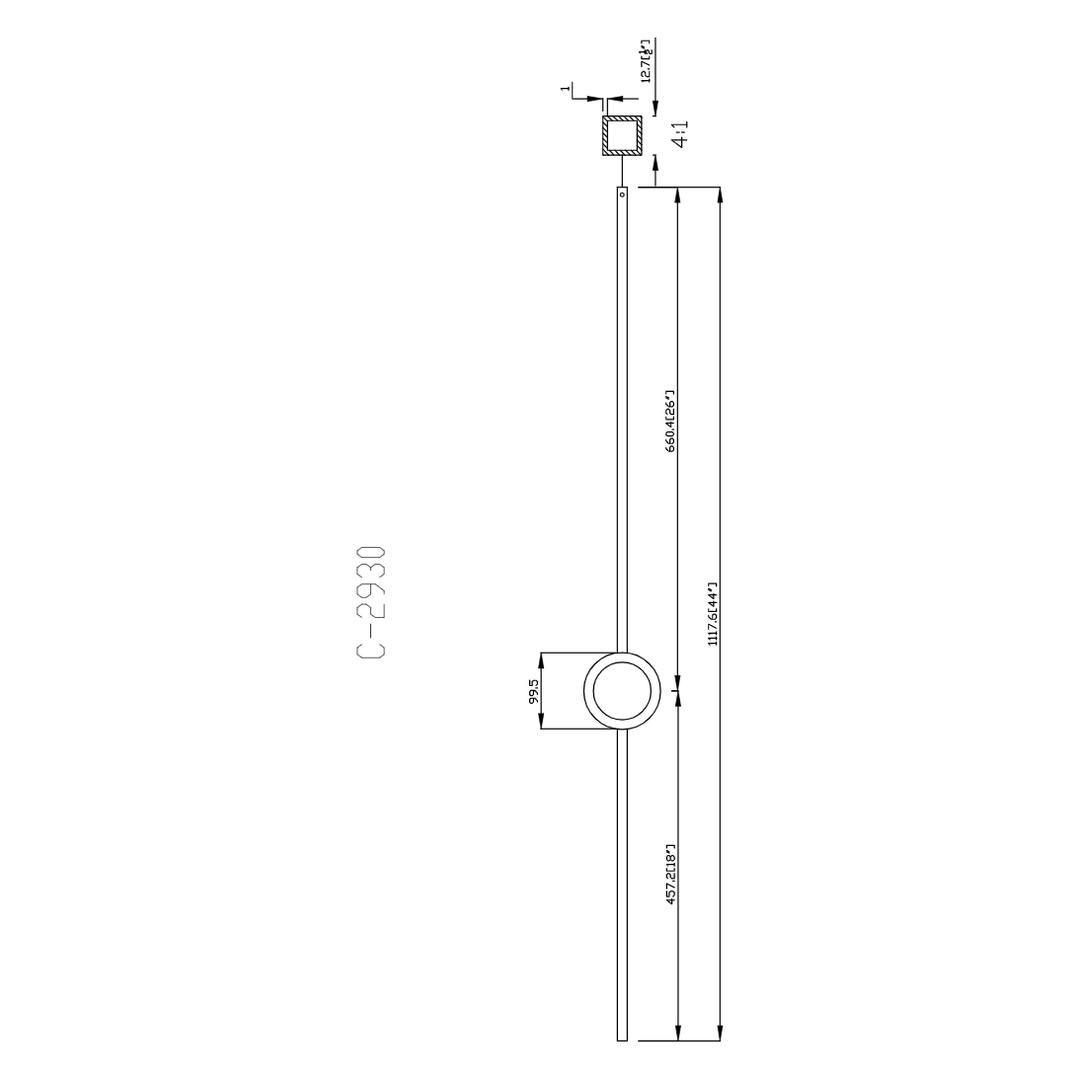 M40144 | Single Ring Iron Baluster | 2930 | 1/2"